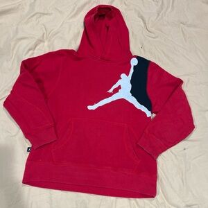 Jordan Red Hoodie with Black and White Logo